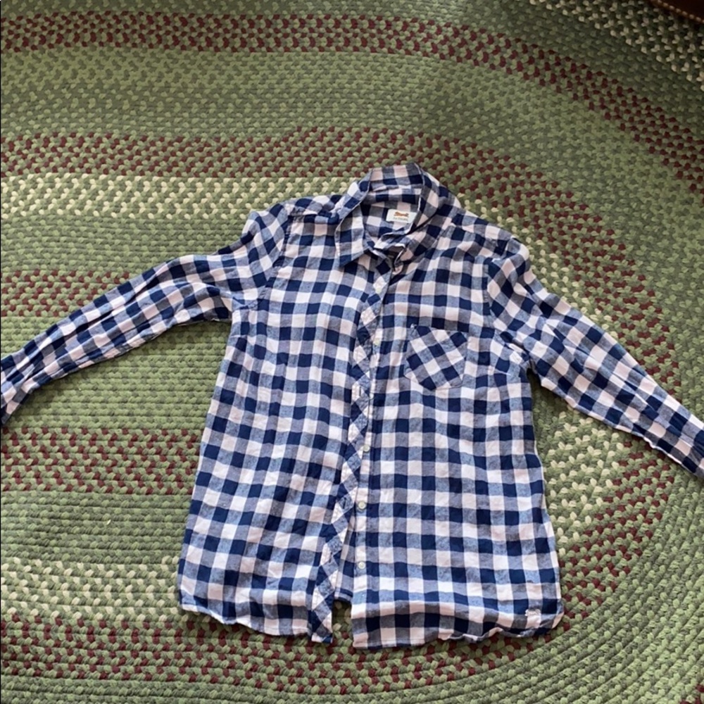 Navy & White Flannel